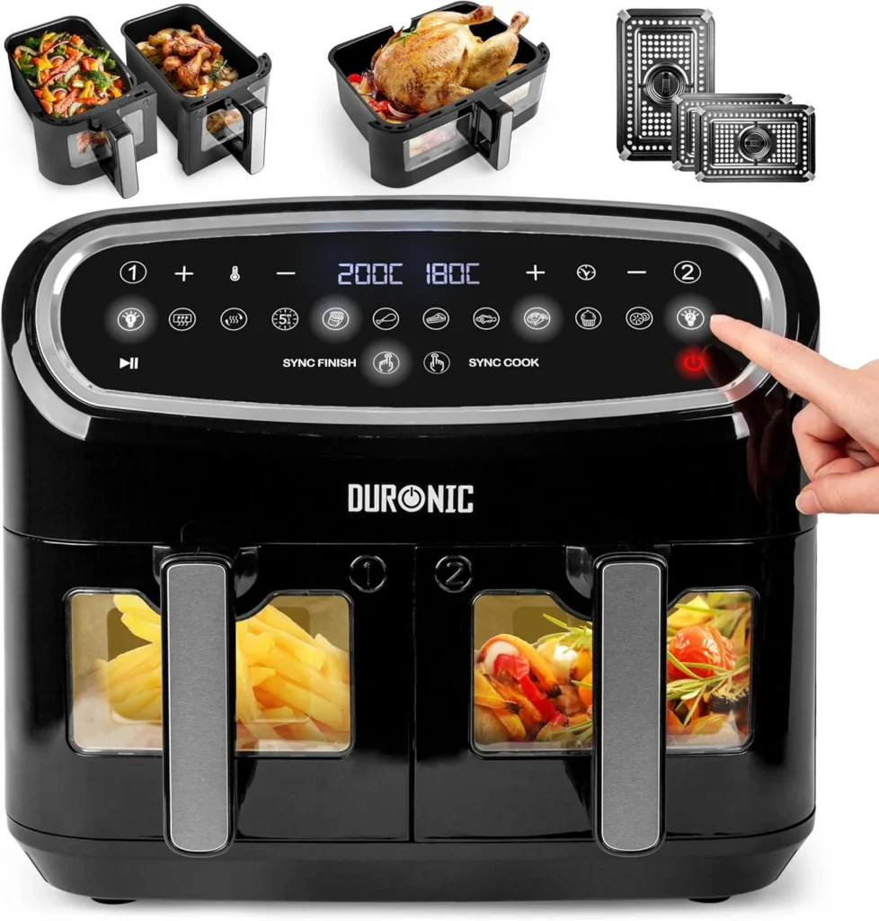 Air Fryer XXL Duronic modulable 2 tiroirs 10L et 2 tiroirs 5 L