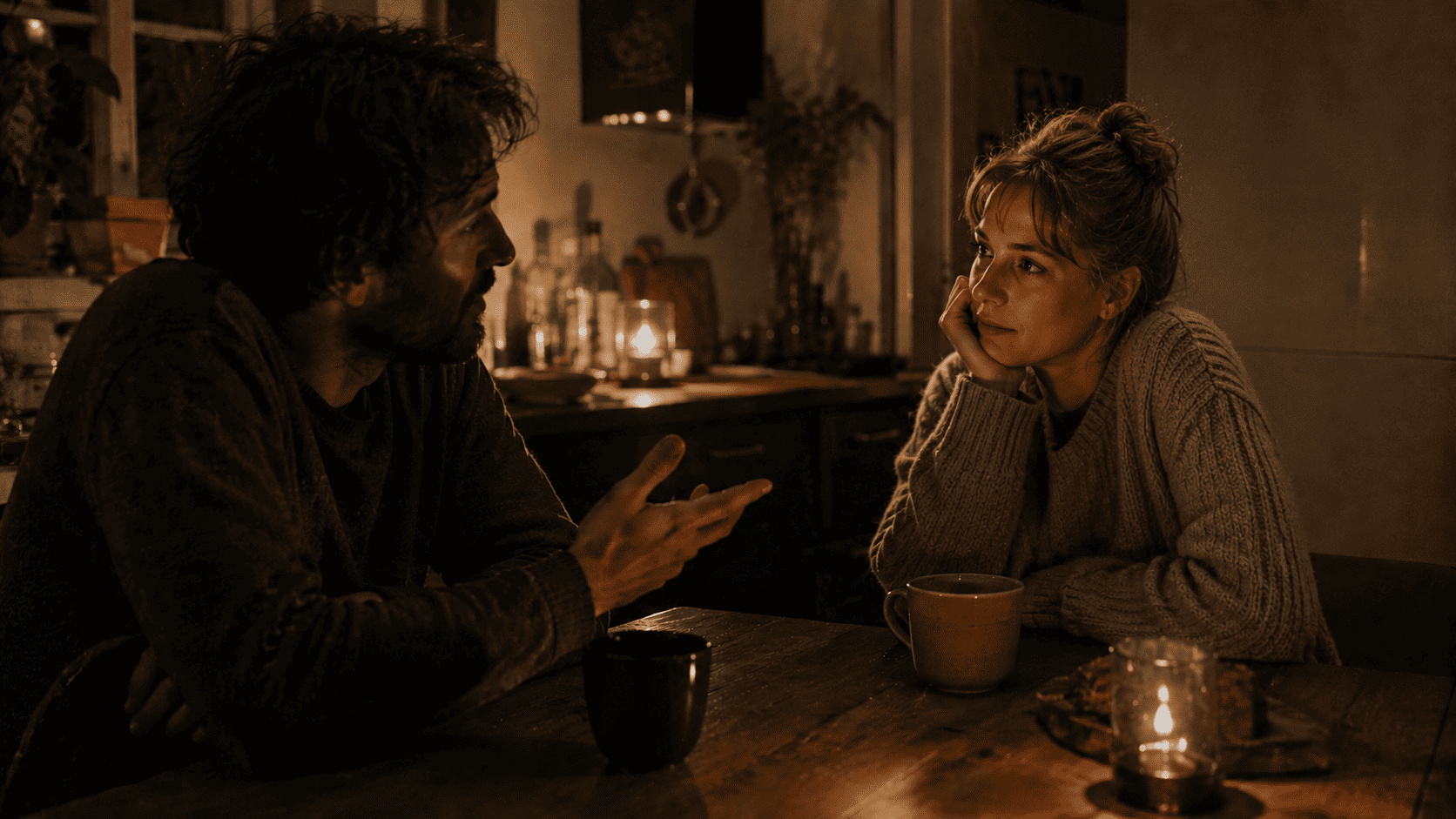 Deux personnes échangeant dans une atmosphère calme et attentive illustrant la présence humaine dans une relation réelle